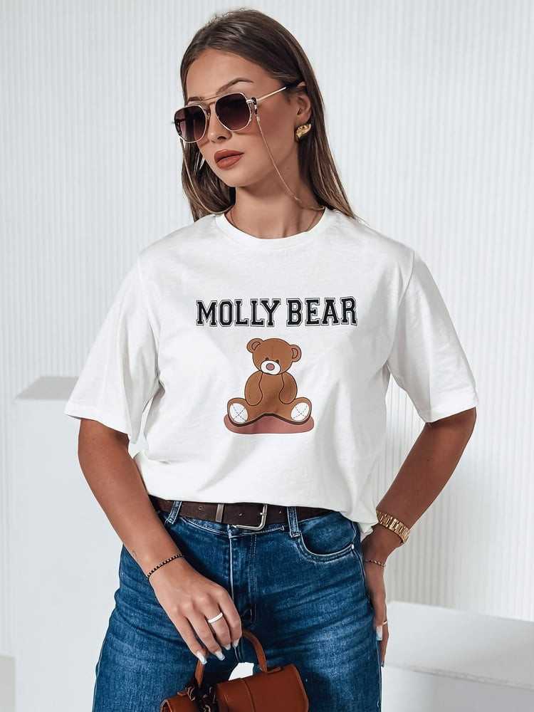 T-shirt damski MOLBER ecru Dstreet