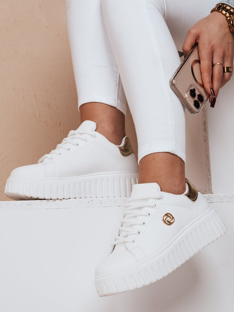 Sneakersy damskie na platformie MODISHE złote Dstreet