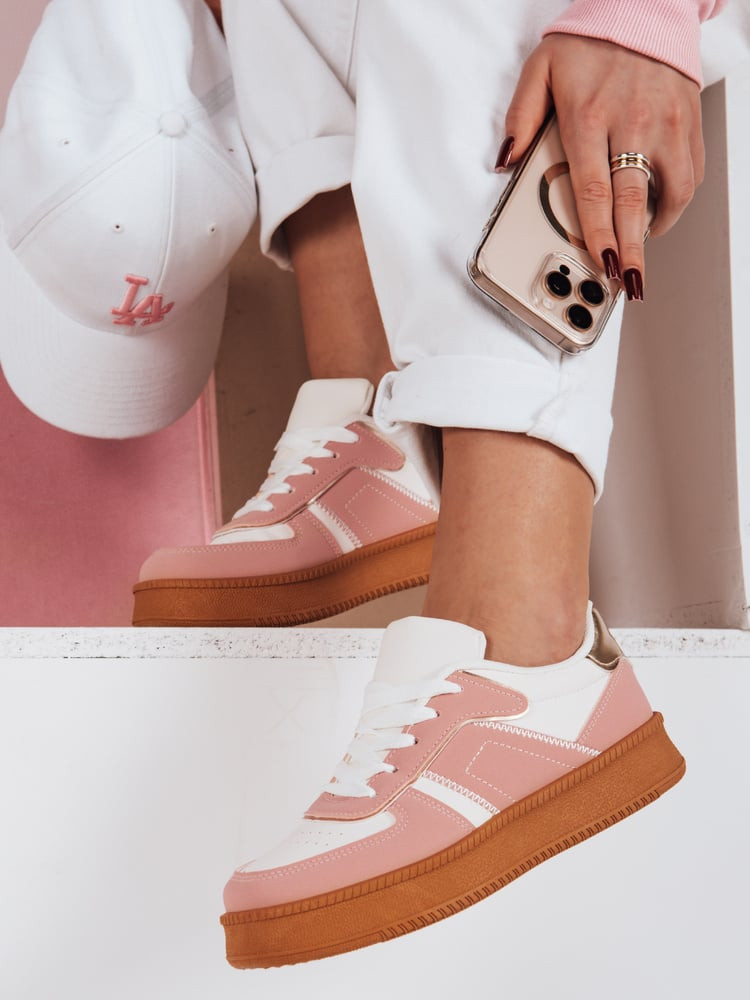 Sneakersy damskie na platformie NOXSTEP różowe Dstreet