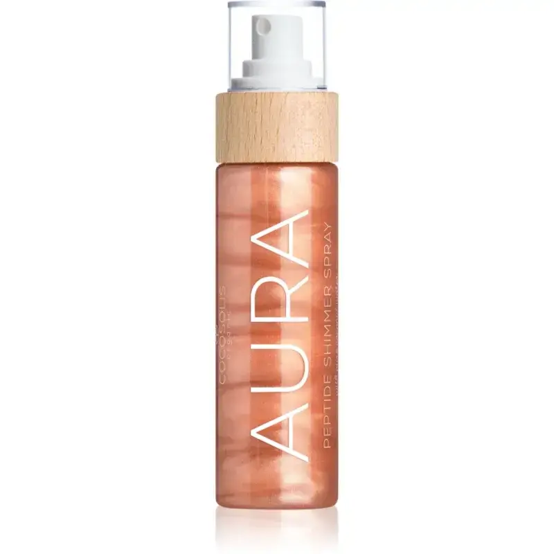 COCOSOLIS AURA Peptide Shimmer Spray hydratačný sprej s trblietkami s vôňou Raspberry 100 ml