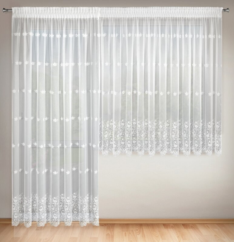 ArtFir Súprava záclon LILAC P | biela 400 x 160 cm a 200 x 250 cm