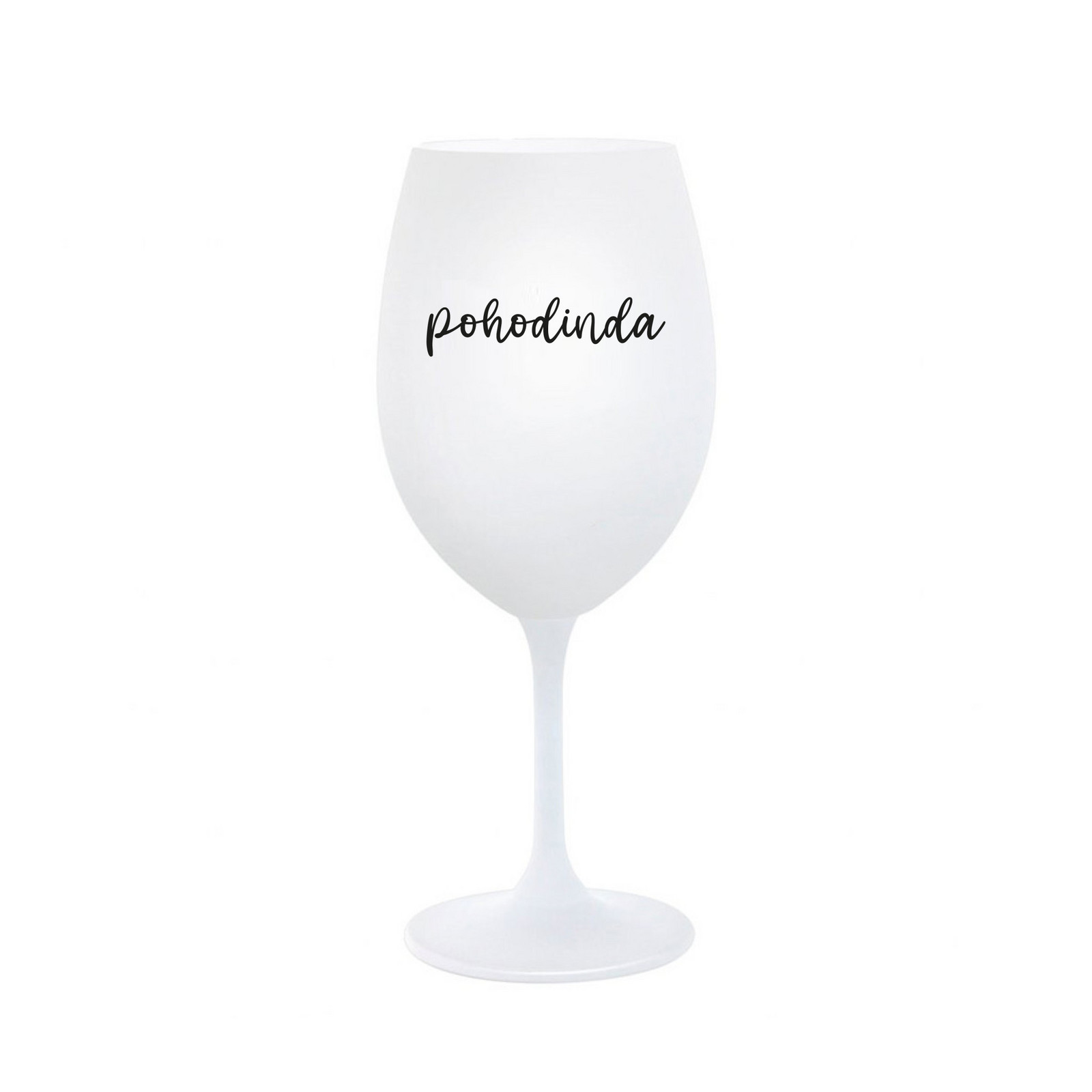 POHODINDA - bílá sklenice na víno 350 ml