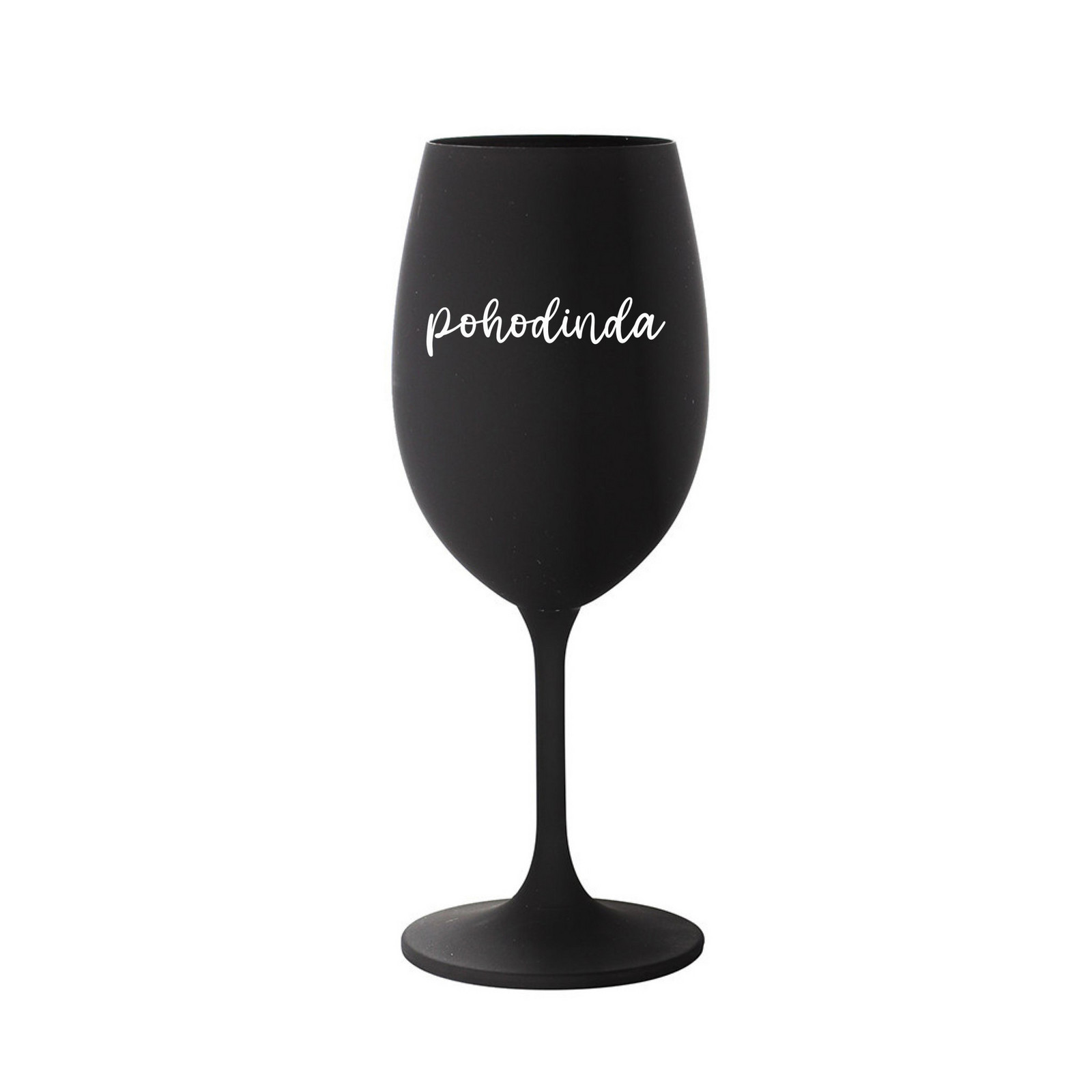 POHODINDA - černá sklenice na víno 350 ml