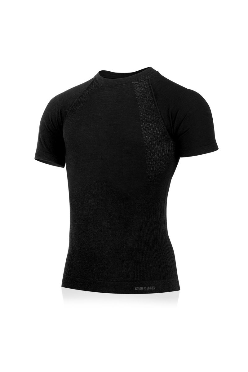Lasting pánske merino tričko MABEL 9090 čierne Veľkosť: -L/XL 8596445034592
