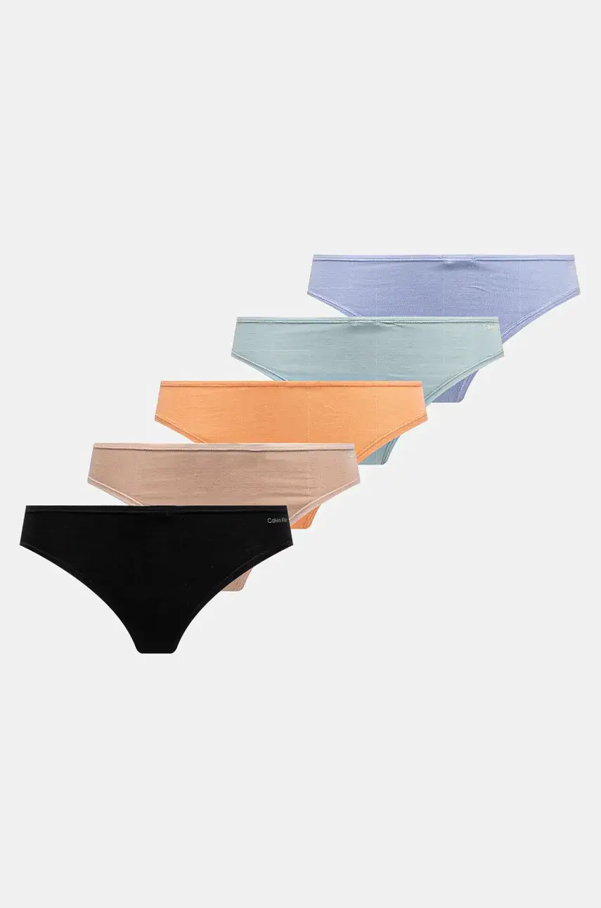 Tangá Calvin Klein Underwear 5-pak oranžová farba, 000QD5250E