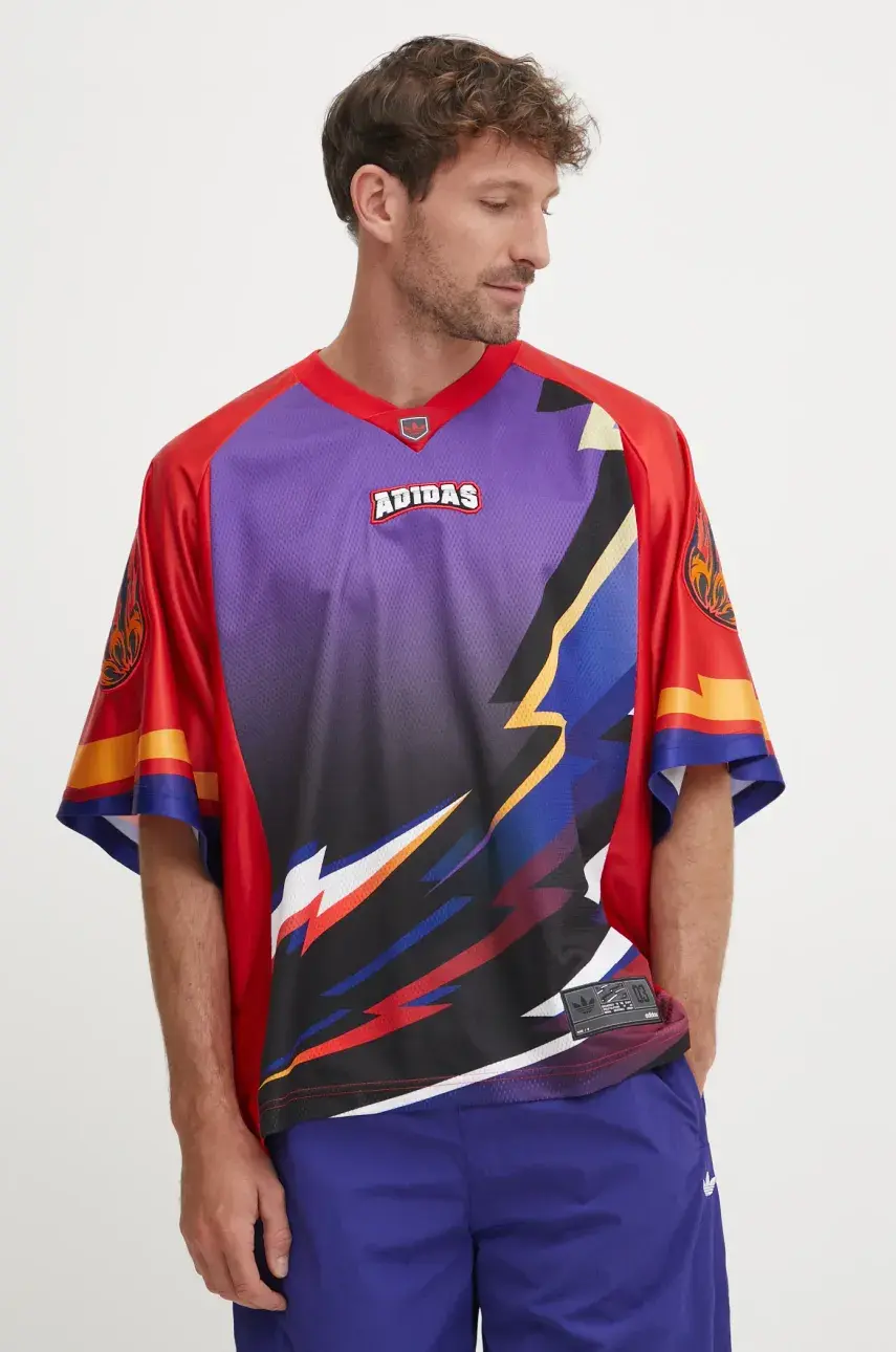 Tričko adidas Originals TEAM JERSEY pánske, červená farba, vzorované, KB0307