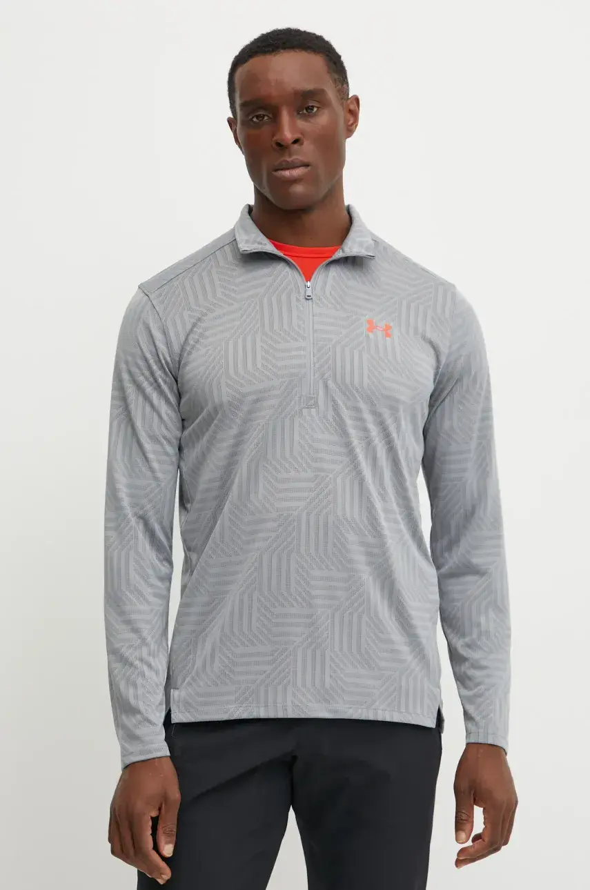 Tréningová mikina Under Armour UA Tech Geotessa šedá farba, vzorovaná, 1385260