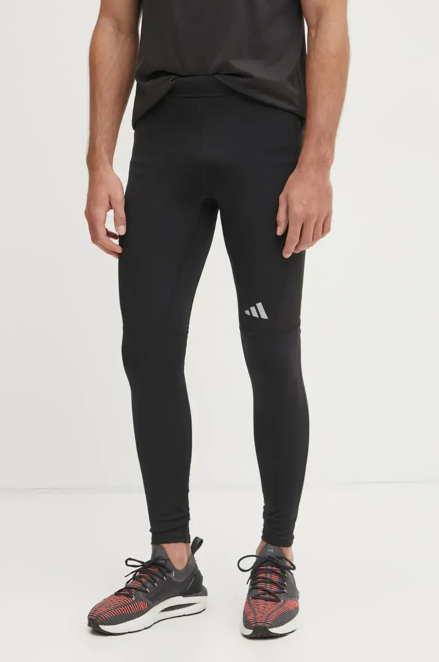 Legíny adidas Performance Run It pánske, čierna farba, jednofarebné, JY4615