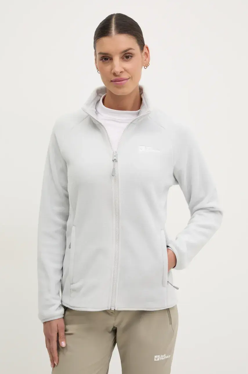 Športová mikina Jack Wolfskin Moonrise šedá farba, jednofarebná, A63263