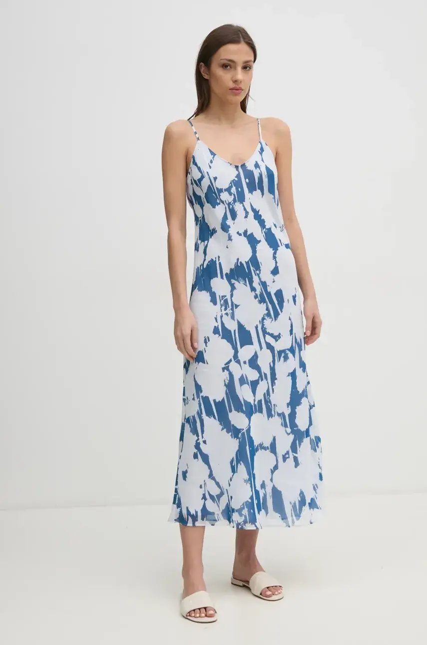 Šaty Calvin Klein maxi, áčkový strih, LV044B936G