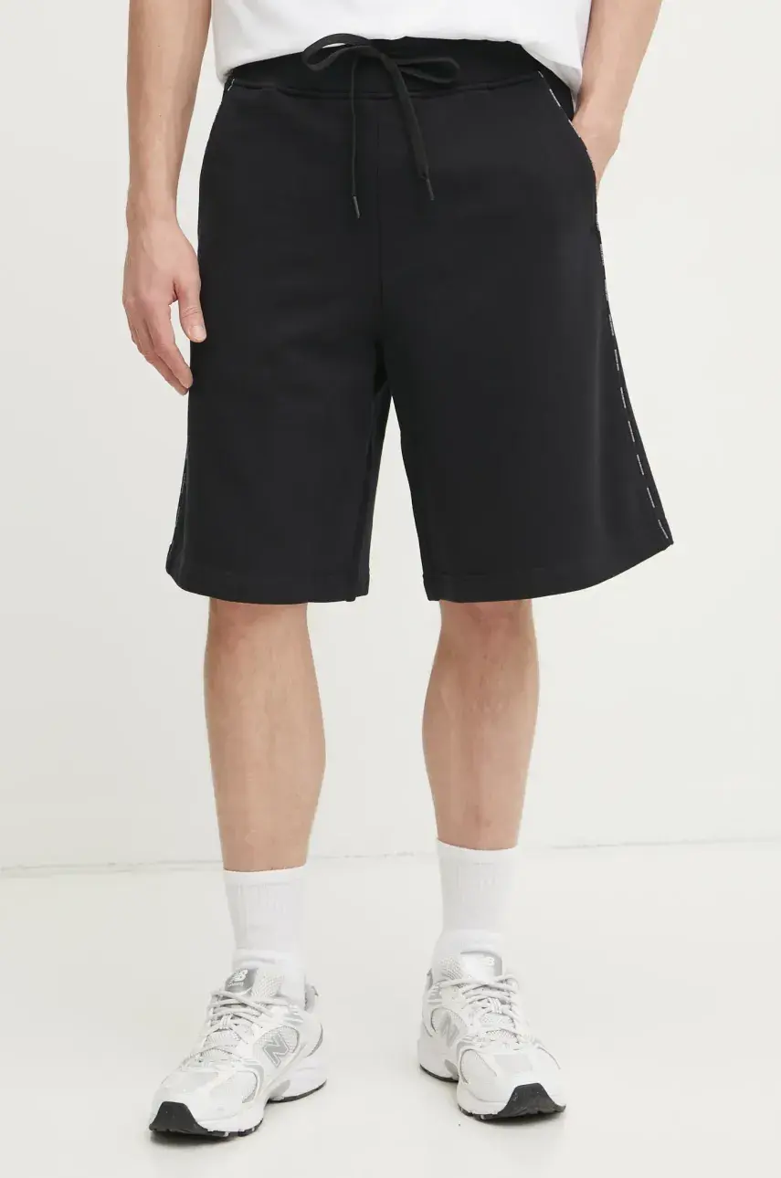 Bavlnené šortky Versace Jeans Couture pánske, čierna farba, 78GAD3B1 F0010