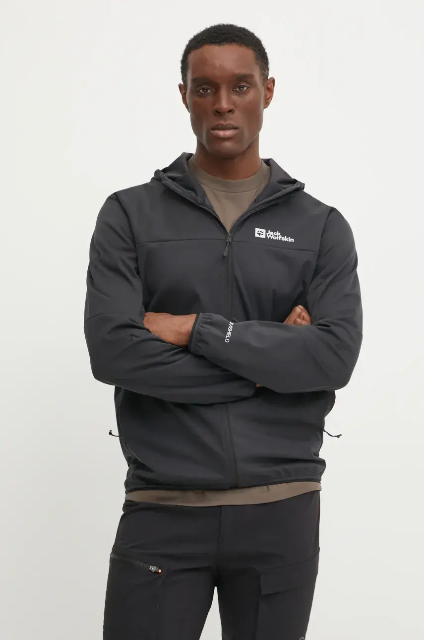 Športová bunda Jack Wolfskin Feldberg čierna farba, A63970