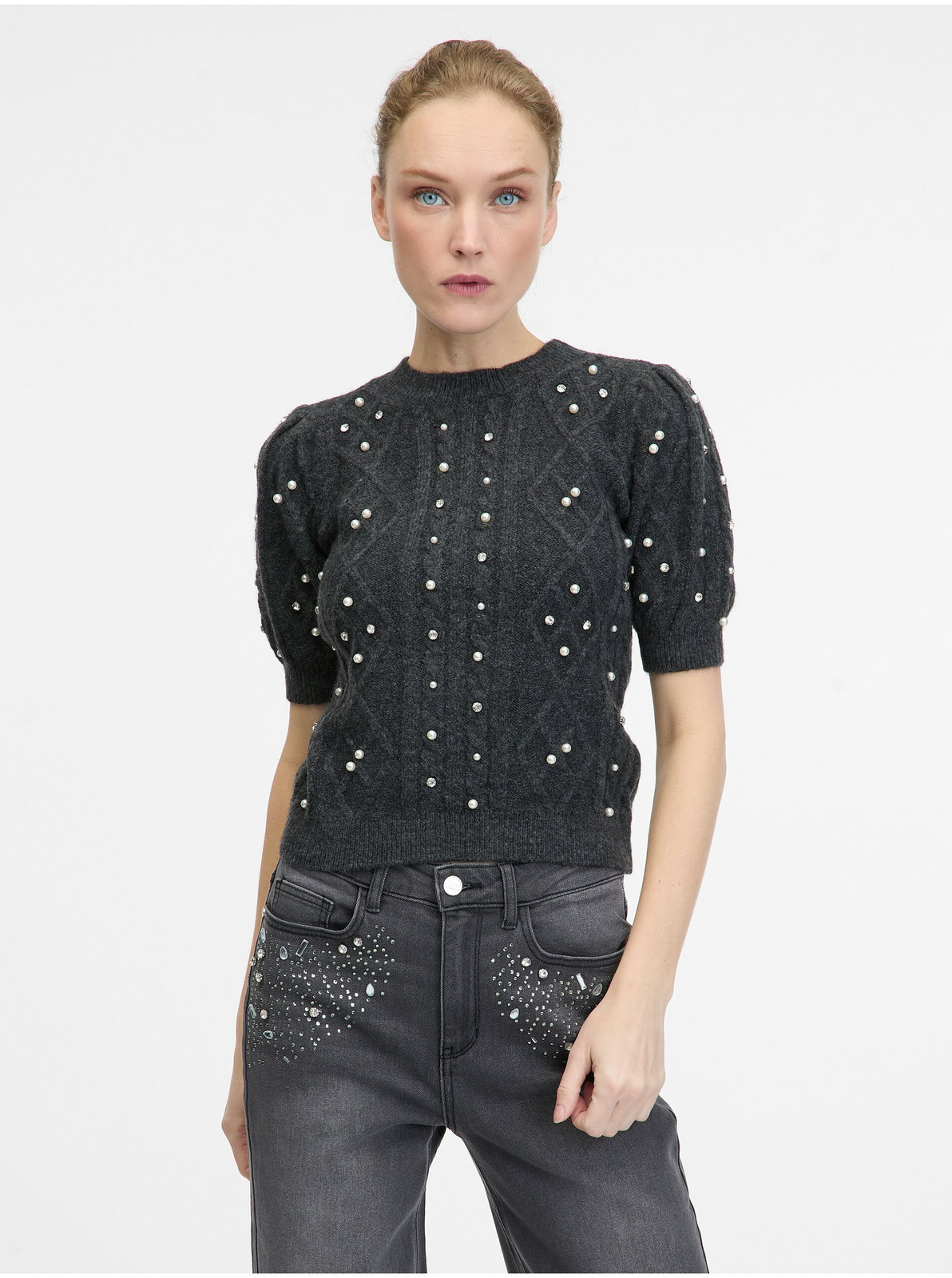 Tmavosivý dámsky sveter ORSAY