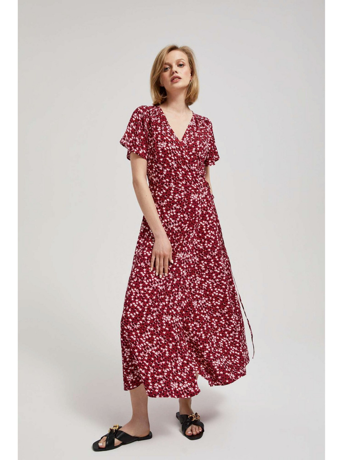 Tmavo ružové maxi šaty Moodo