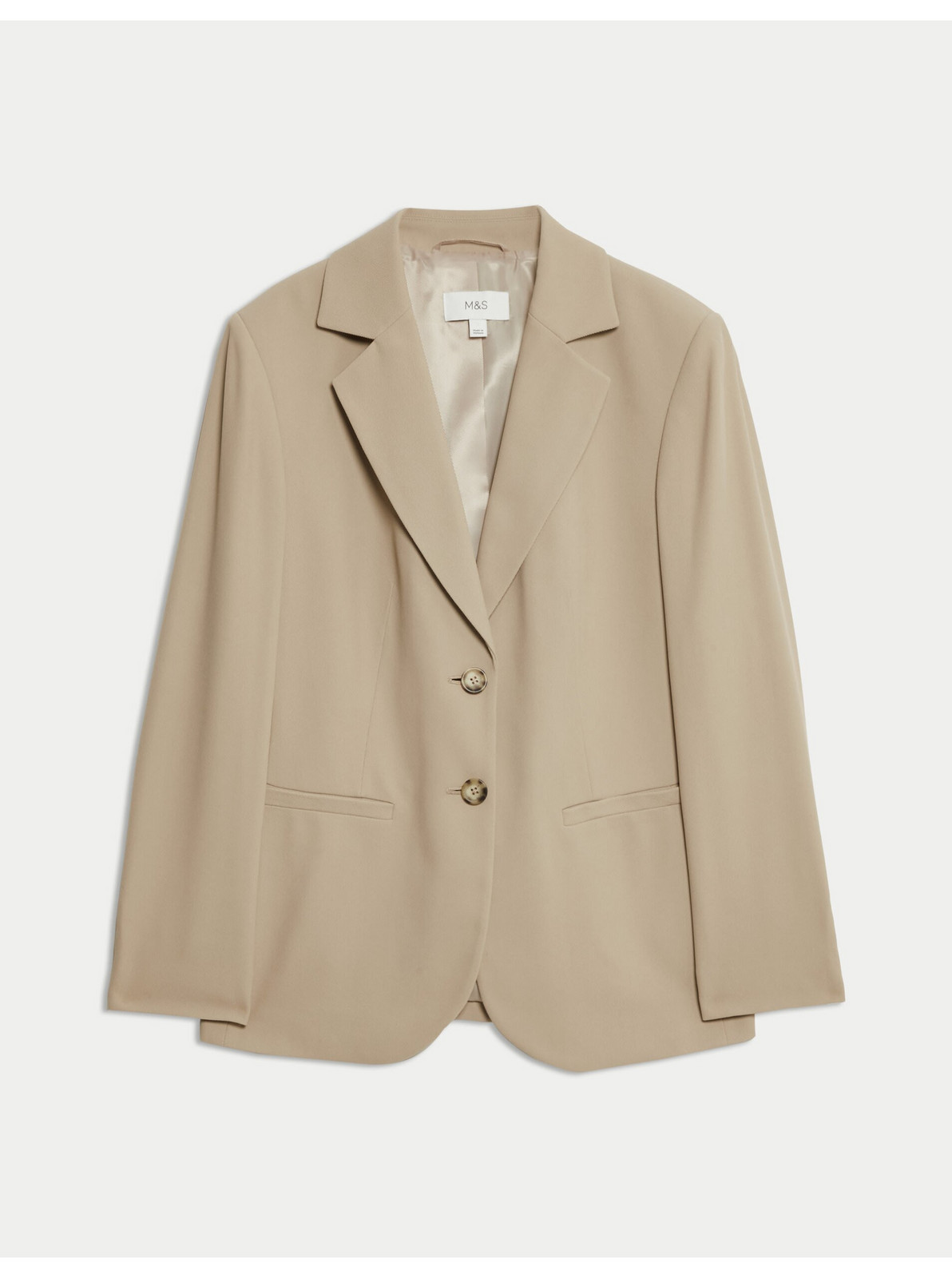 Jednoradový blejzer, voľný strih Marks & Spencer béžová