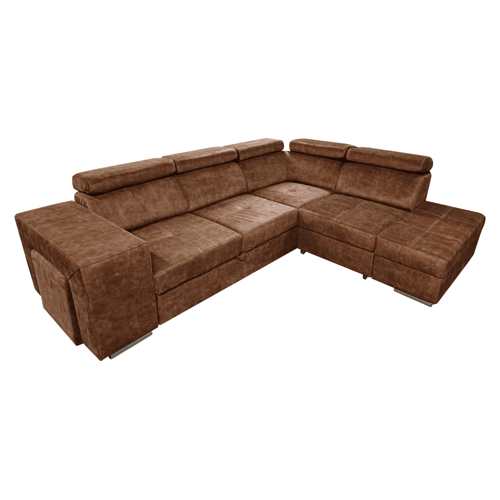 Sedacia súprava, hnedá, pravá, MALAGA