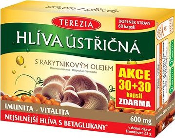 TEREZIA Hliva ustricová s rakytníkovým olejom 30 + 30 kapsúl