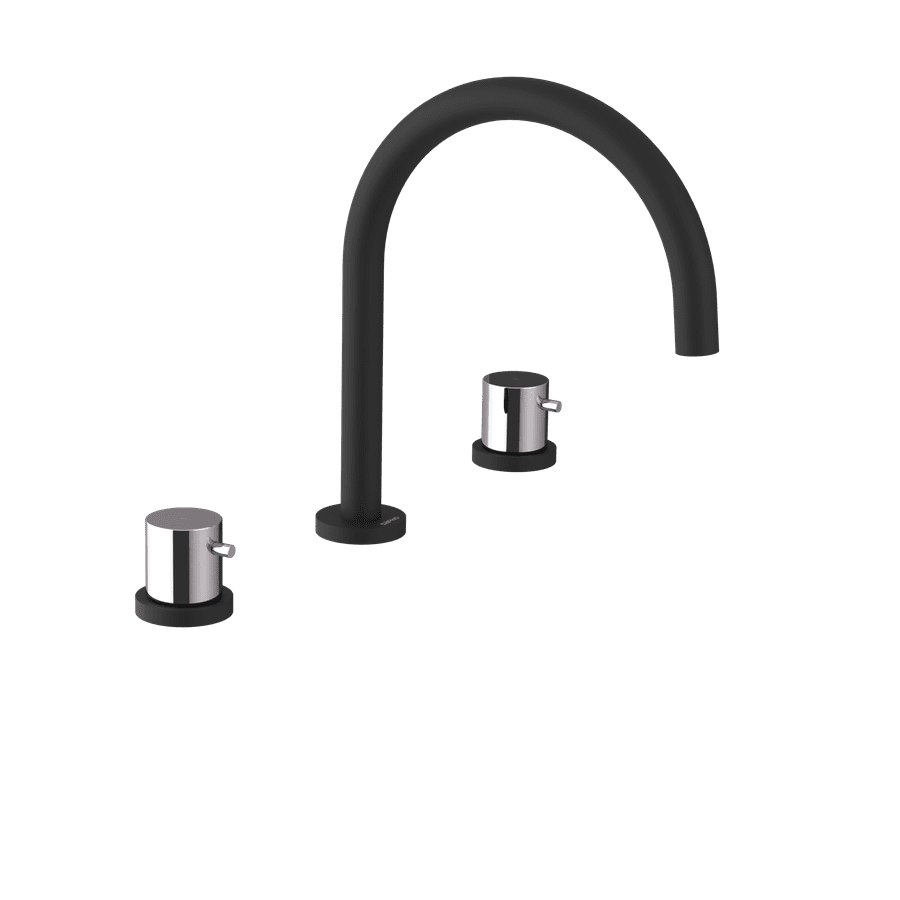 SAPHO - ULTRAMIX trojprvková umývadlová batéria, čierná mat/chróm UT017BC