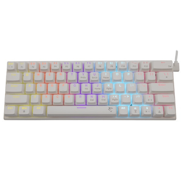 White Shark Gaming mechanical keyboard WAKIZASHI 2, blue switch, US, white WAKIZASHI-2-US-W-BLU