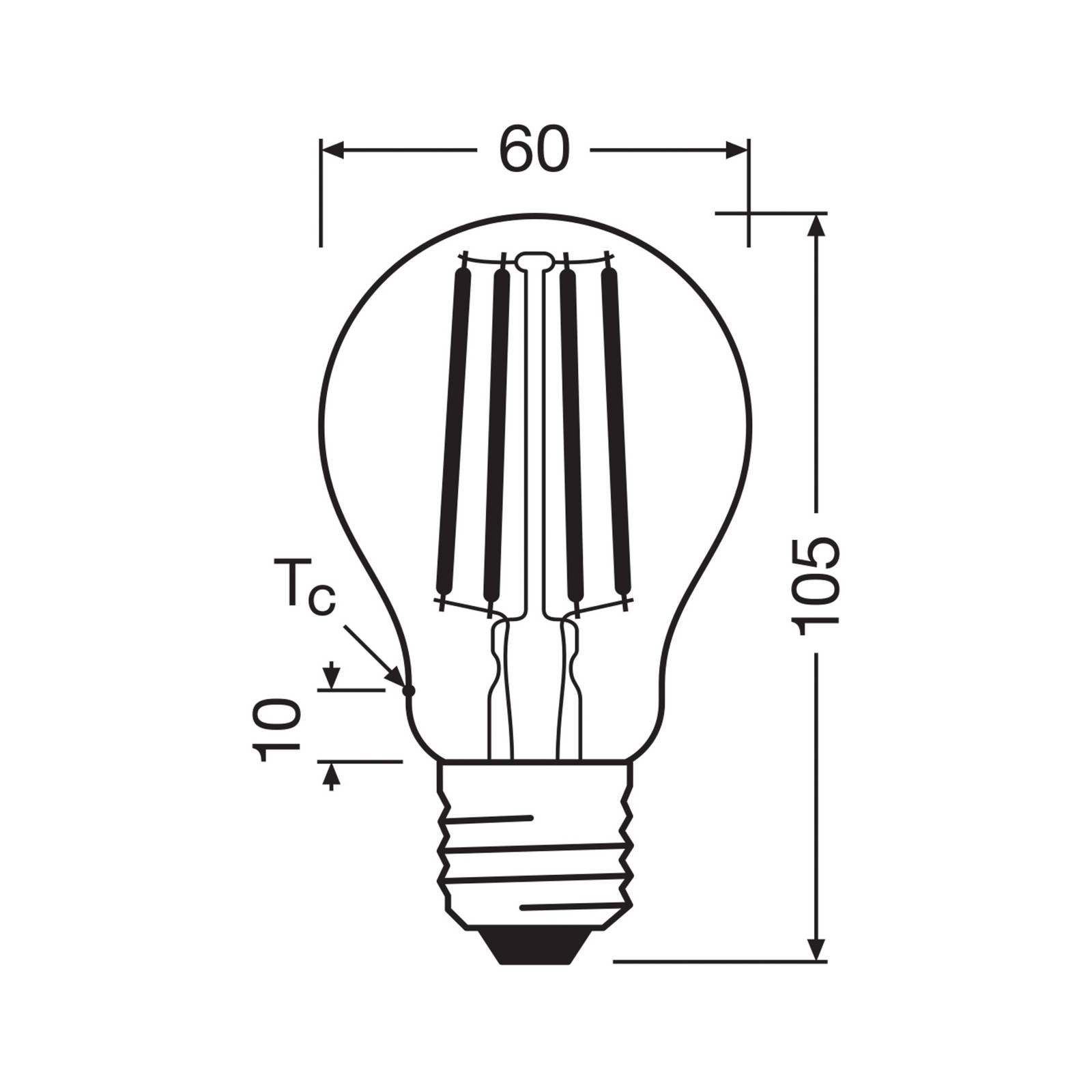 Žiarovka OSRAM LED Filament E27 3,8W 827 EEK A 3-pack