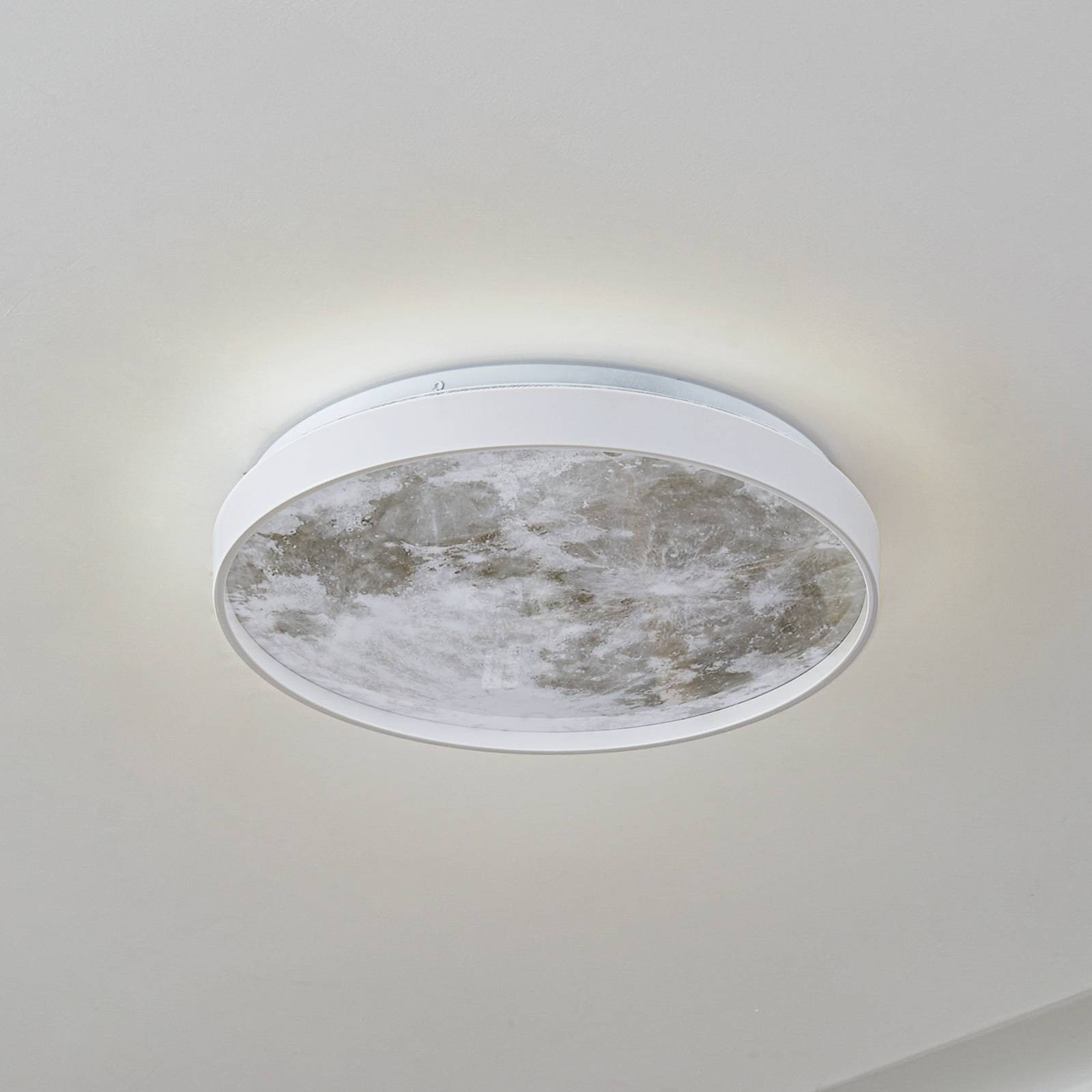 Lindby LED stropné svietidlo Lune, plast, kov, 38 cm