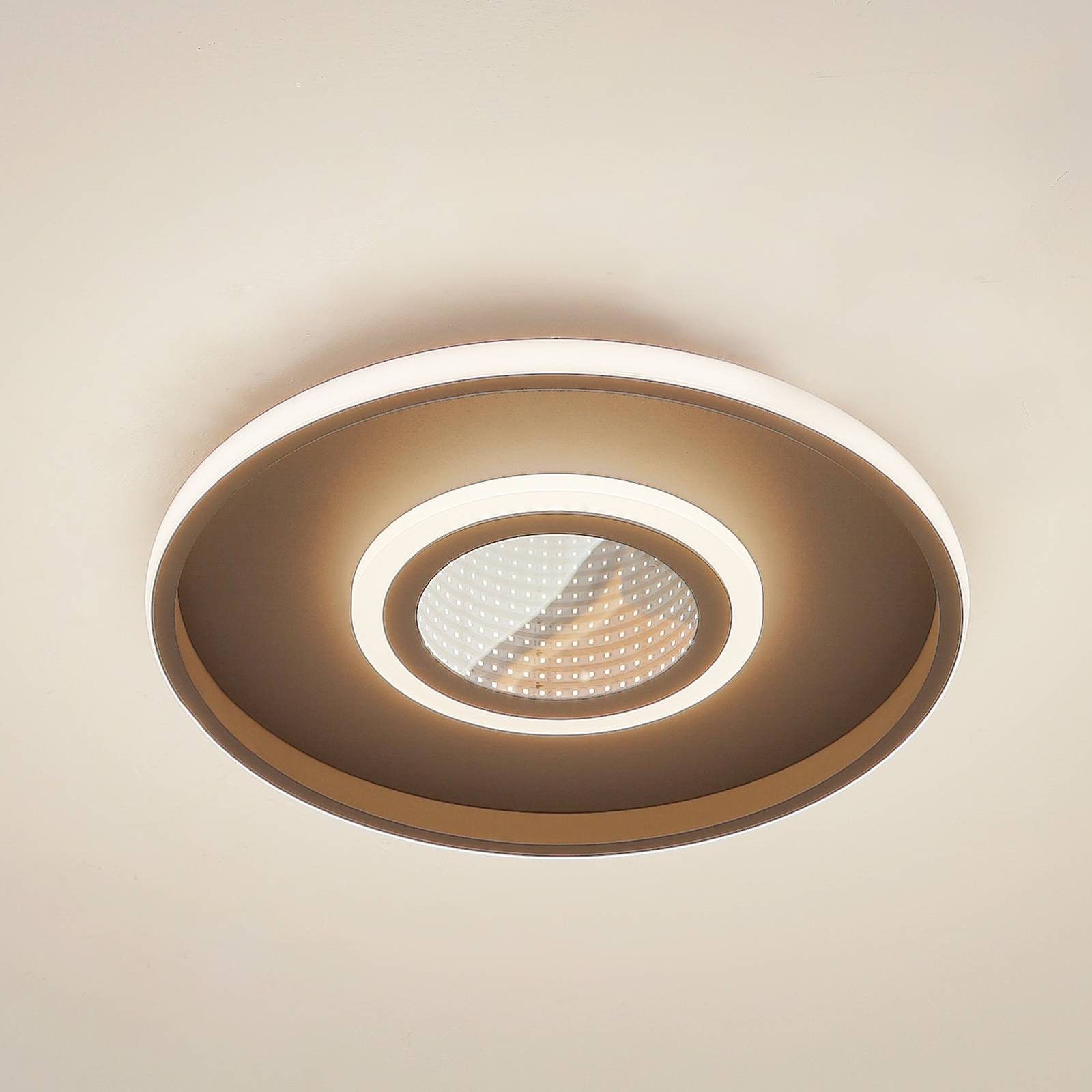 Lindby LED stropné svietidlo Selian, čierne, Ø 40 cm, stmievateľné
