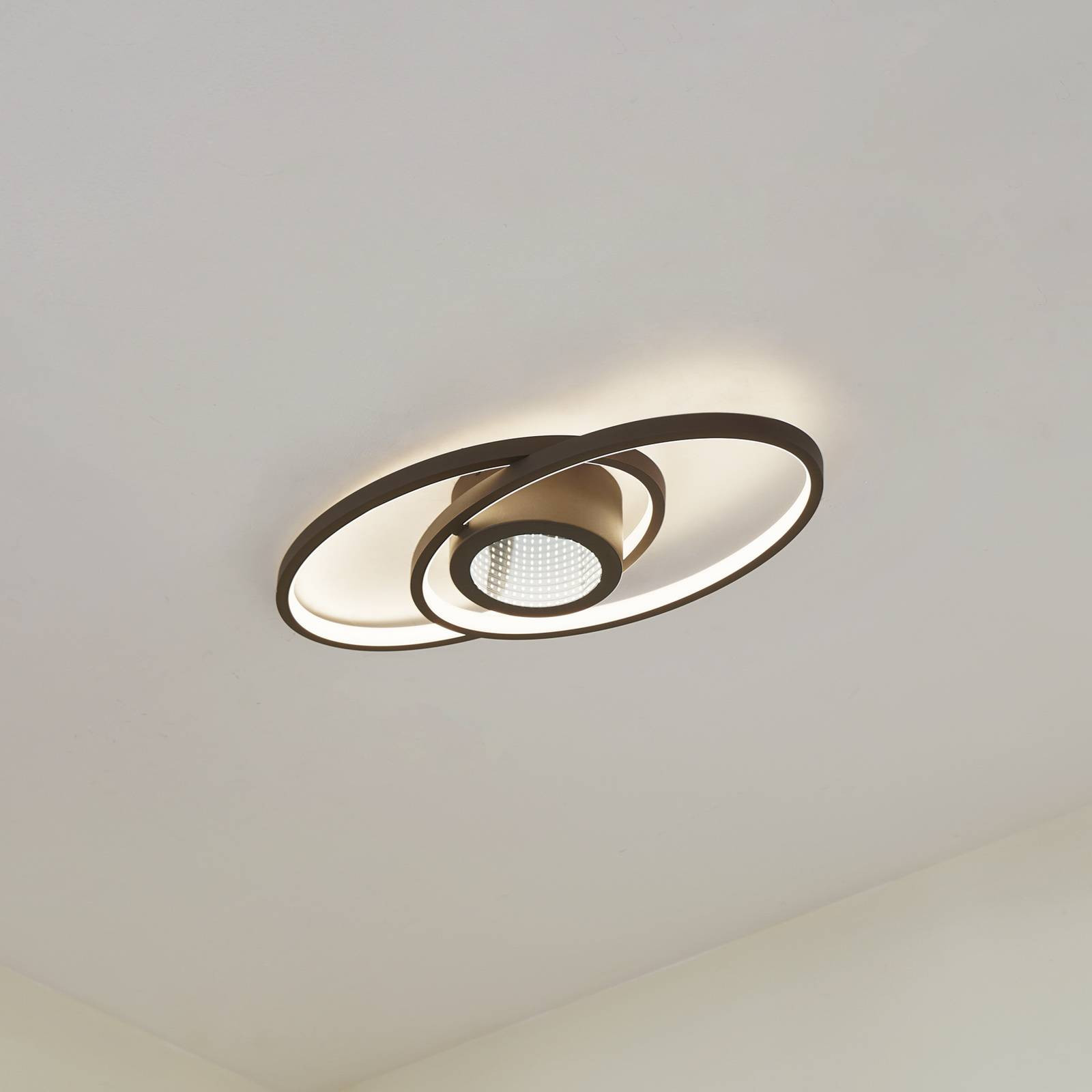 Stropné svietidlo Lindby LED Thalina, 60 cm, čierne, stmievateľné