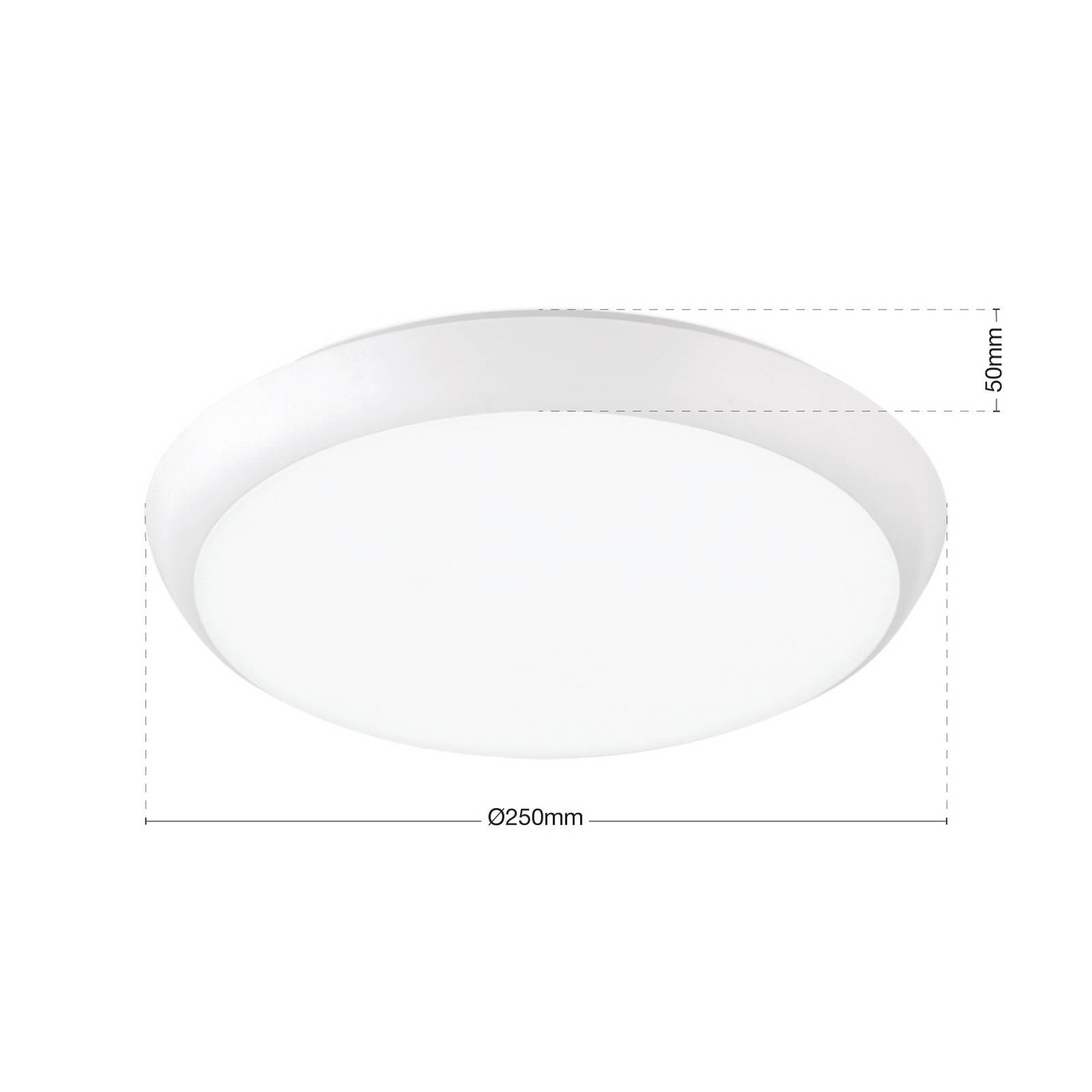 Maggy LED stropné svietidlo, Ø 25 cm, biele, CCT, IP65, dekoratívne krúžky