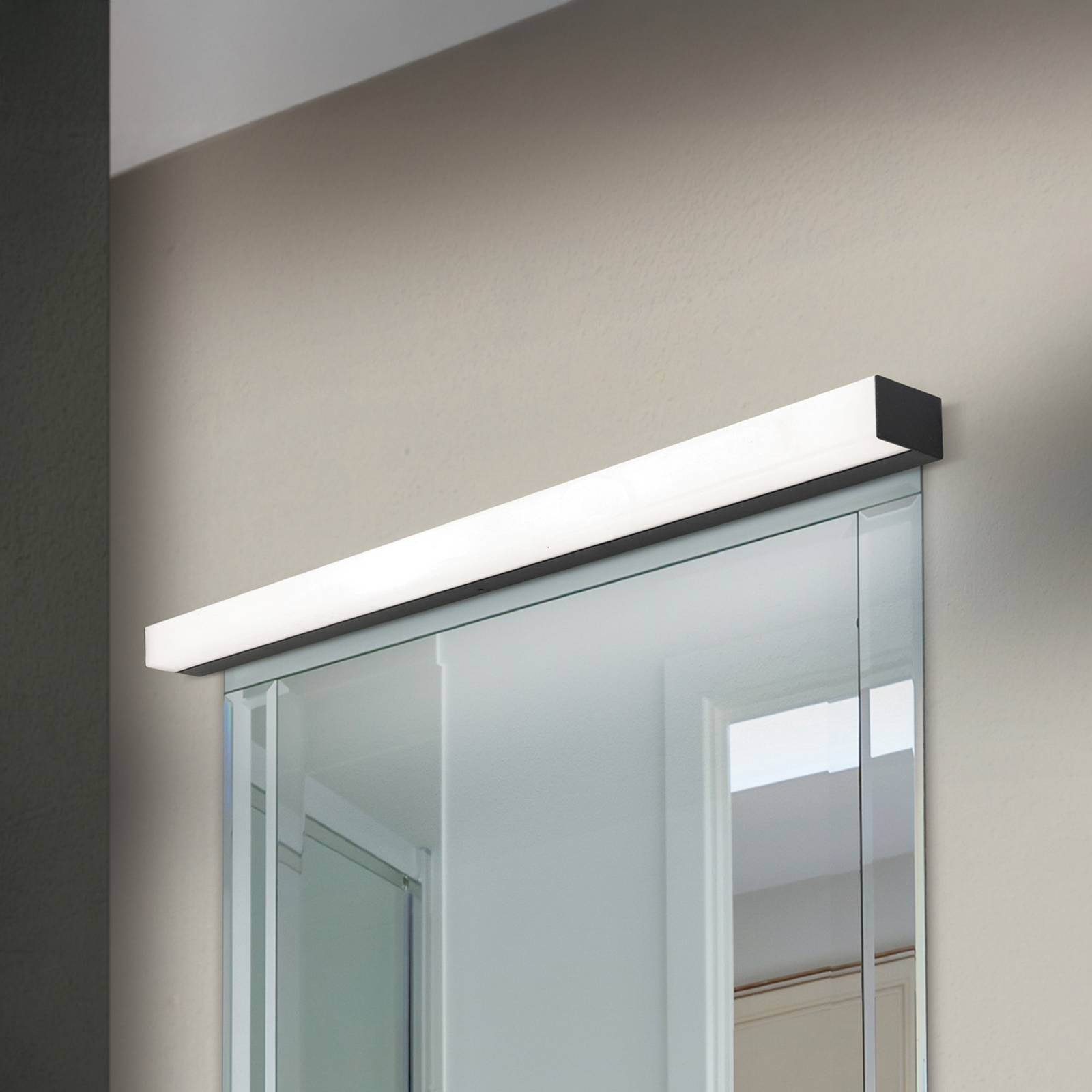 Zrkadlové svetlo Horizon LED, šírka 90 cm, čierne, IP44