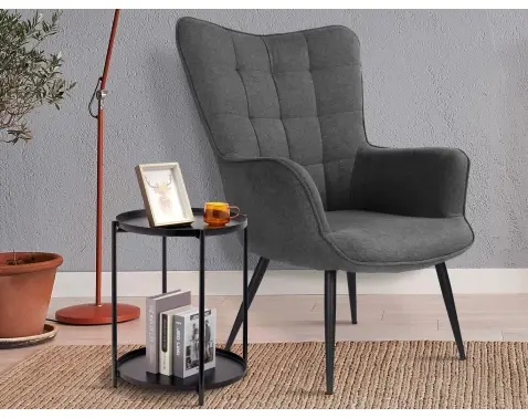 Kreslo Victoria, šedá látka%