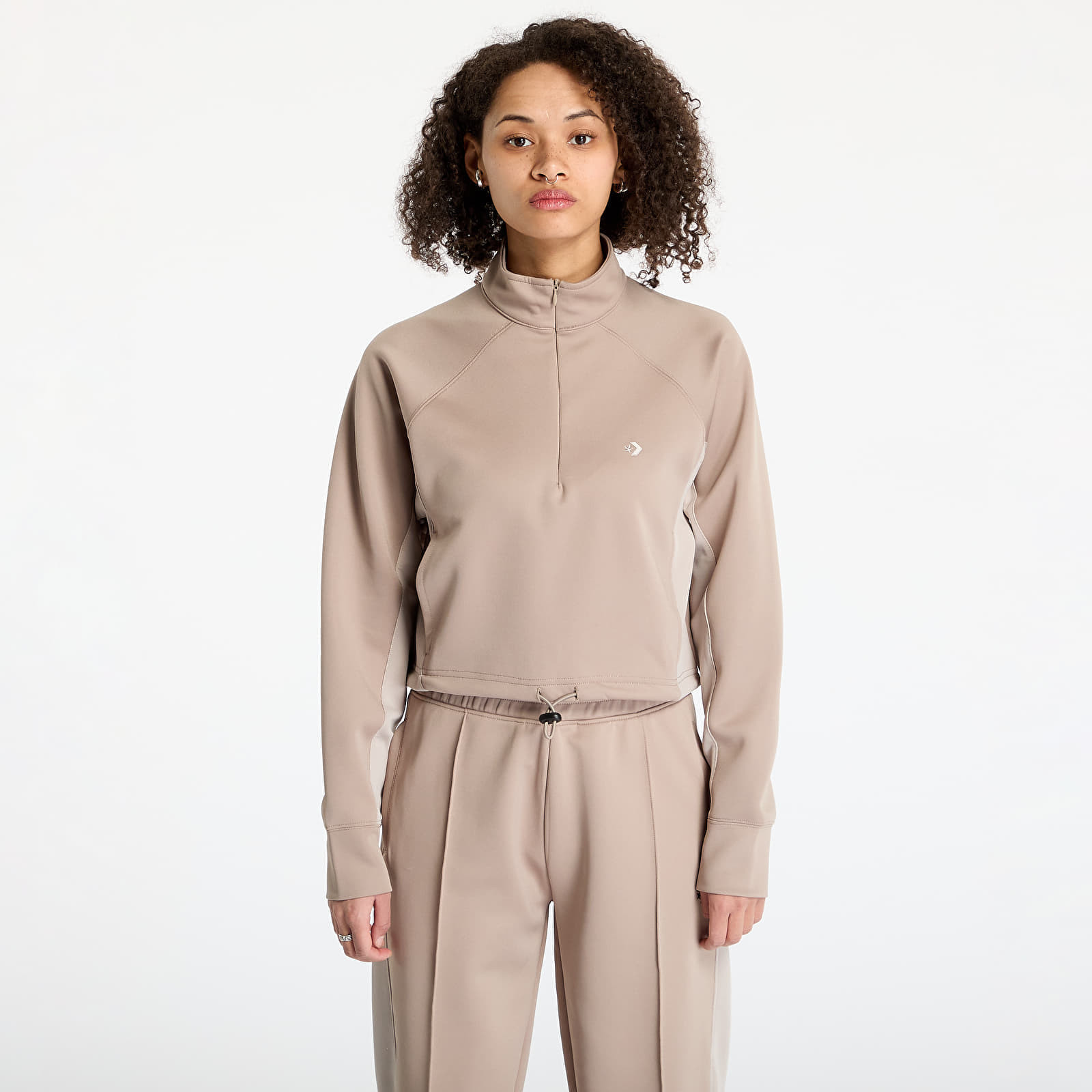 Mikina Converse Cropped Fleece Turtleneck Vintage Cargo Sweatshirt Beige M