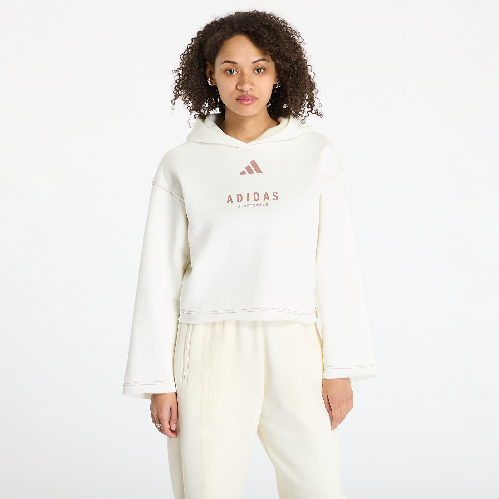 Mikina adidas All Szn Loose Graphic Hoodie Off White S