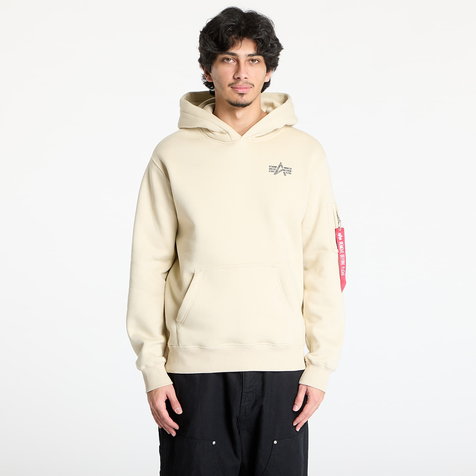Mikina Alpha Industries Inc. Signature BP Hoodie Vintage White S