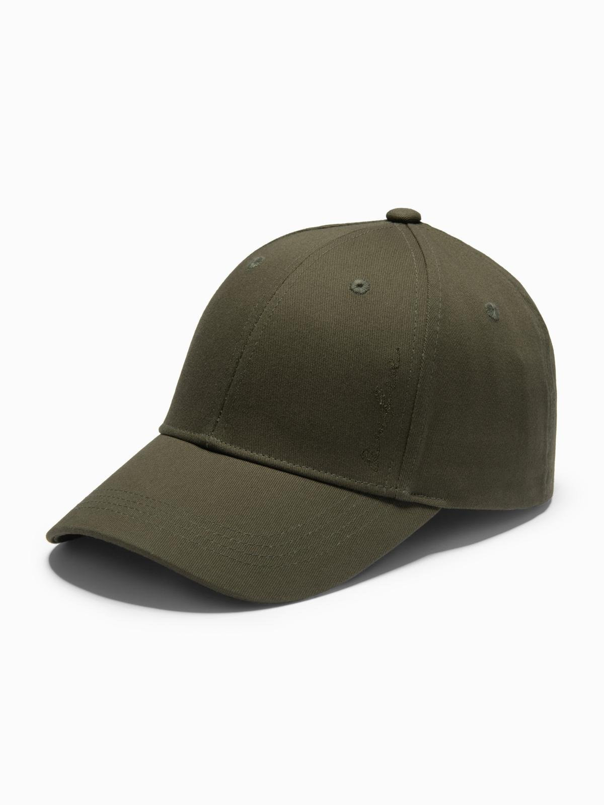 Ombre Men's baseball cap with visor and decorative embroidery - khaki