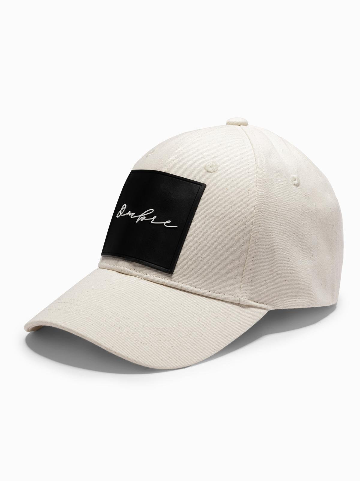 Ombre Men's baseball cap with large patch - cream