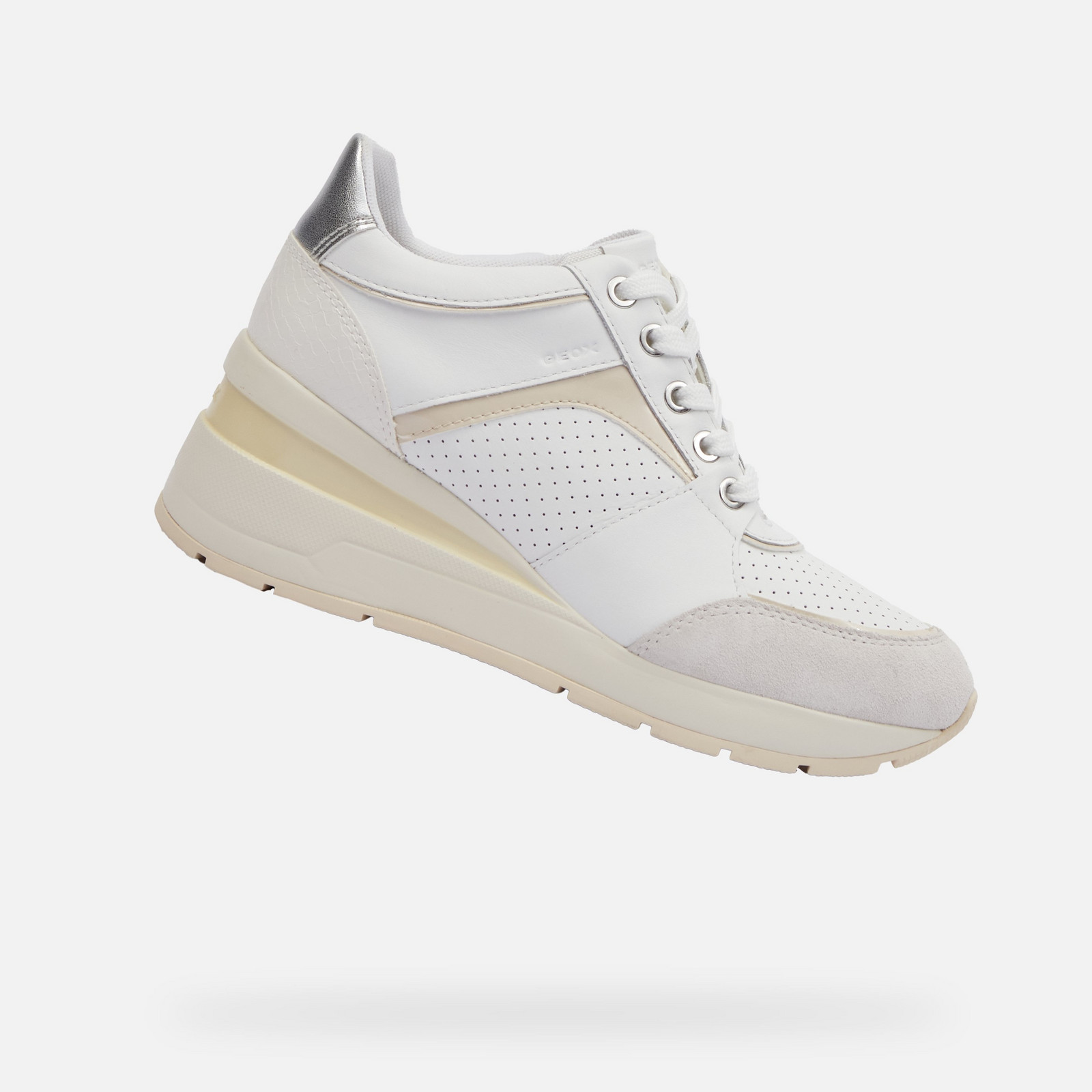 White women's sneakers Geox Zosma - Women's