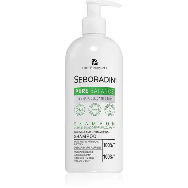 Seboradin Pure Balance čistiaci šampón pre mastné, jemné a porézne vlasy 400 ml