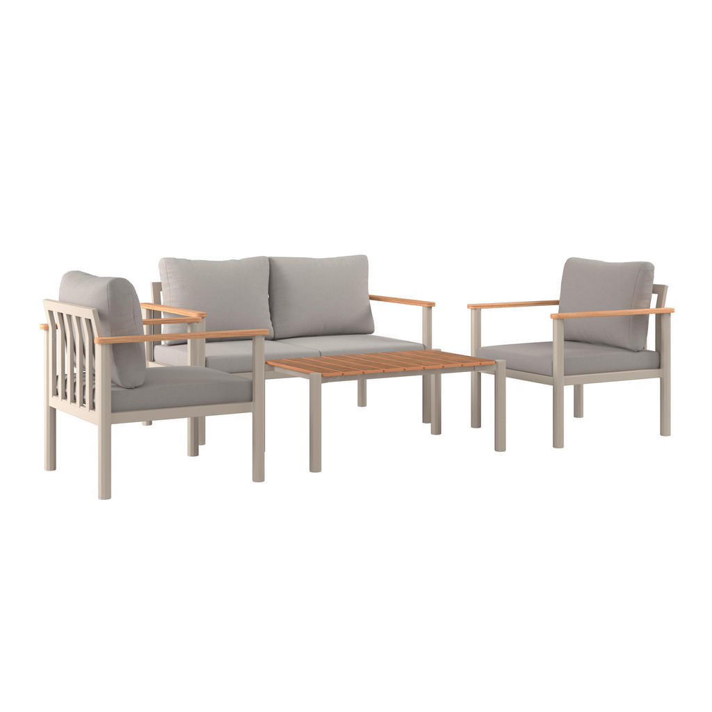 Ambia Garden SÚPRAVA ZÁHRADNÉHO NÁBYTKU 4-dielne, kov, plast, textil