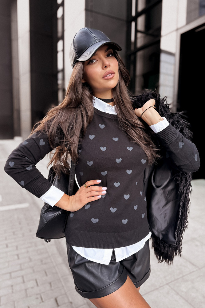 Dámsky sveter FREYJA black Dstreet MY2061 Univerzální