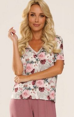 Pyžamo De Lafense 720 Finessa kr/r 3XL-4XL Berry 4XL