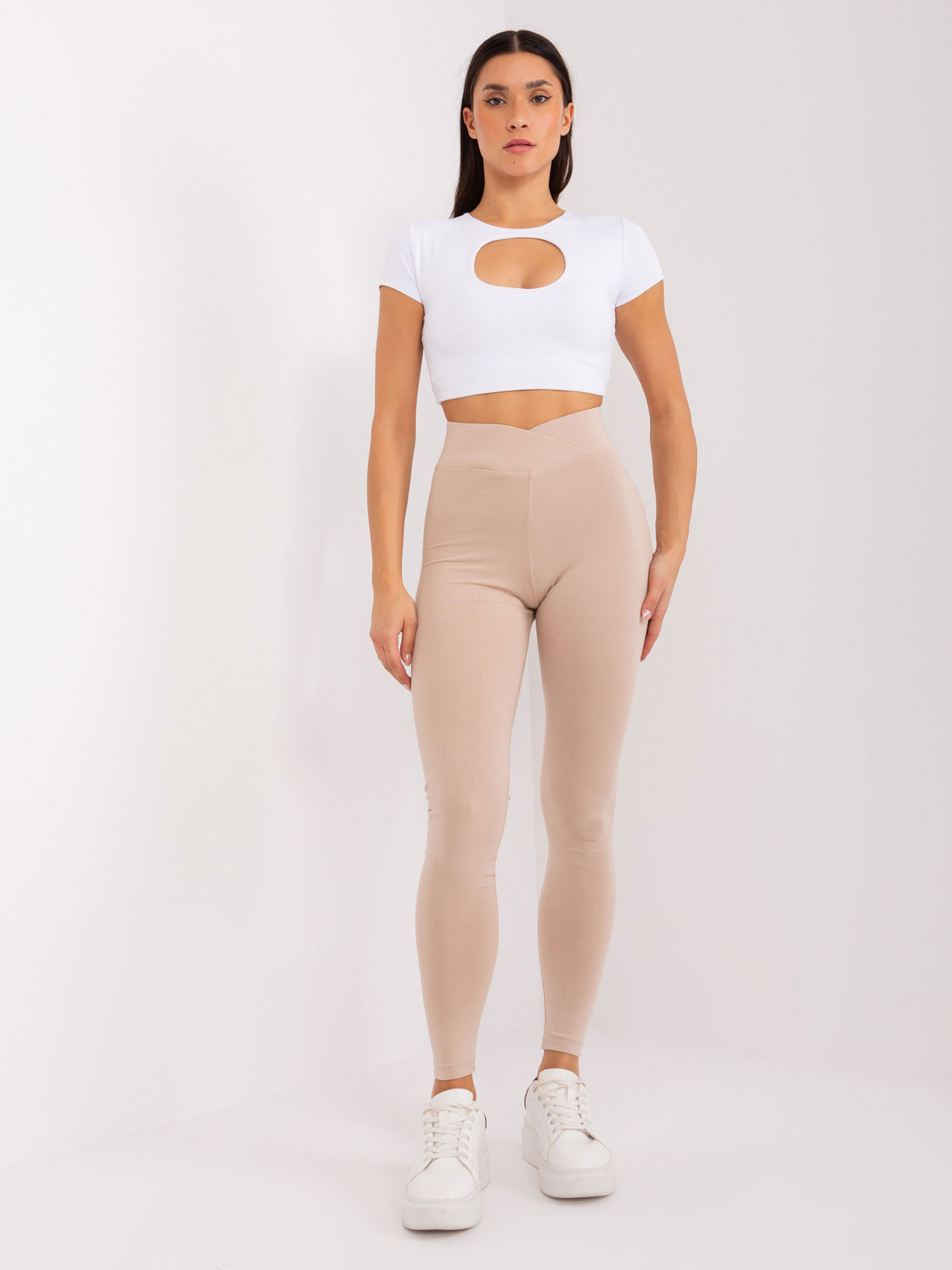 Dámske legíny LK 523.02 beige - Rue Paris L