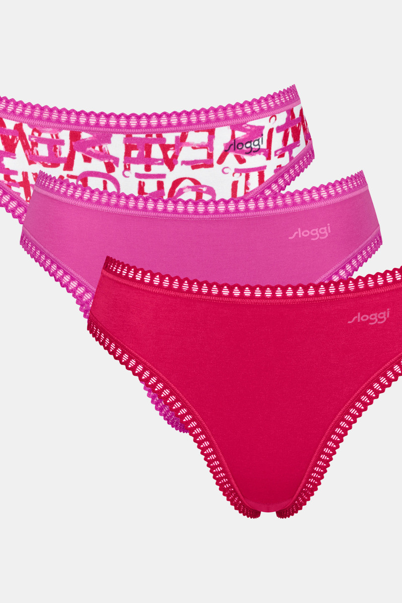 SLOGGI GO CRUSH NOHAVIČKY S VYSOKOU NOHOU C3P M020 ČERVENO-RŮŽOVÝ XL