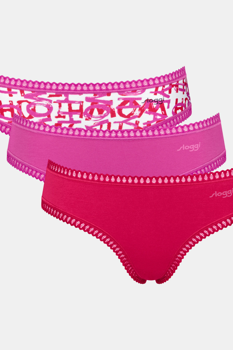 SLOGGI GO CRUSH HIPSTER NOHAVIČKY C3P M020 ČERVENO-RŮŽOVÝ XS