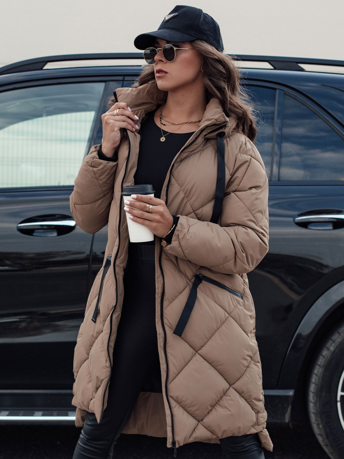 Dámska nadrozmerná bunda MELODY dark beige Dstreet TY4562 S
