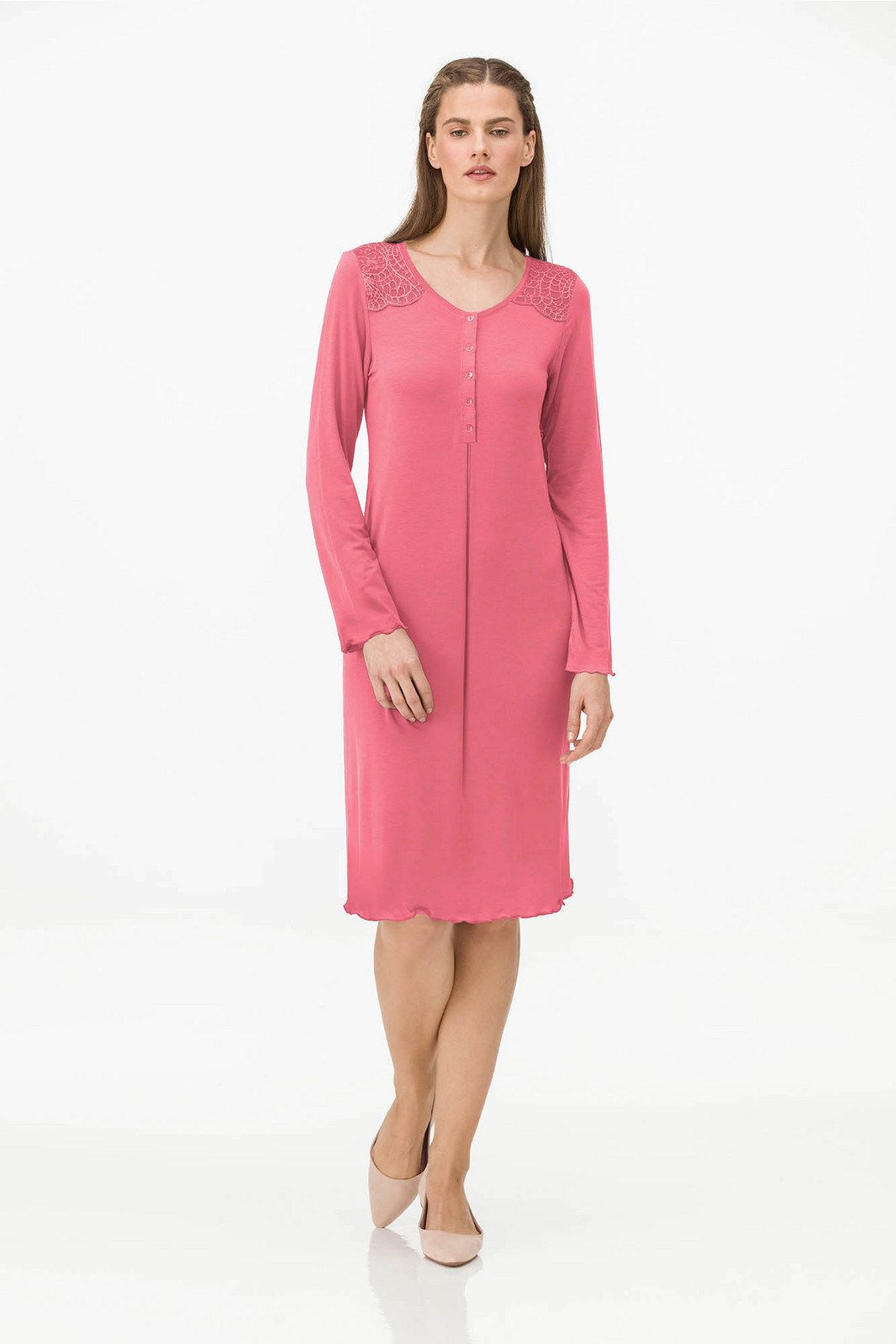 Vamp - Dámska nočná košeľa s gombíkmi 13933 - Vamp rose baroque XL