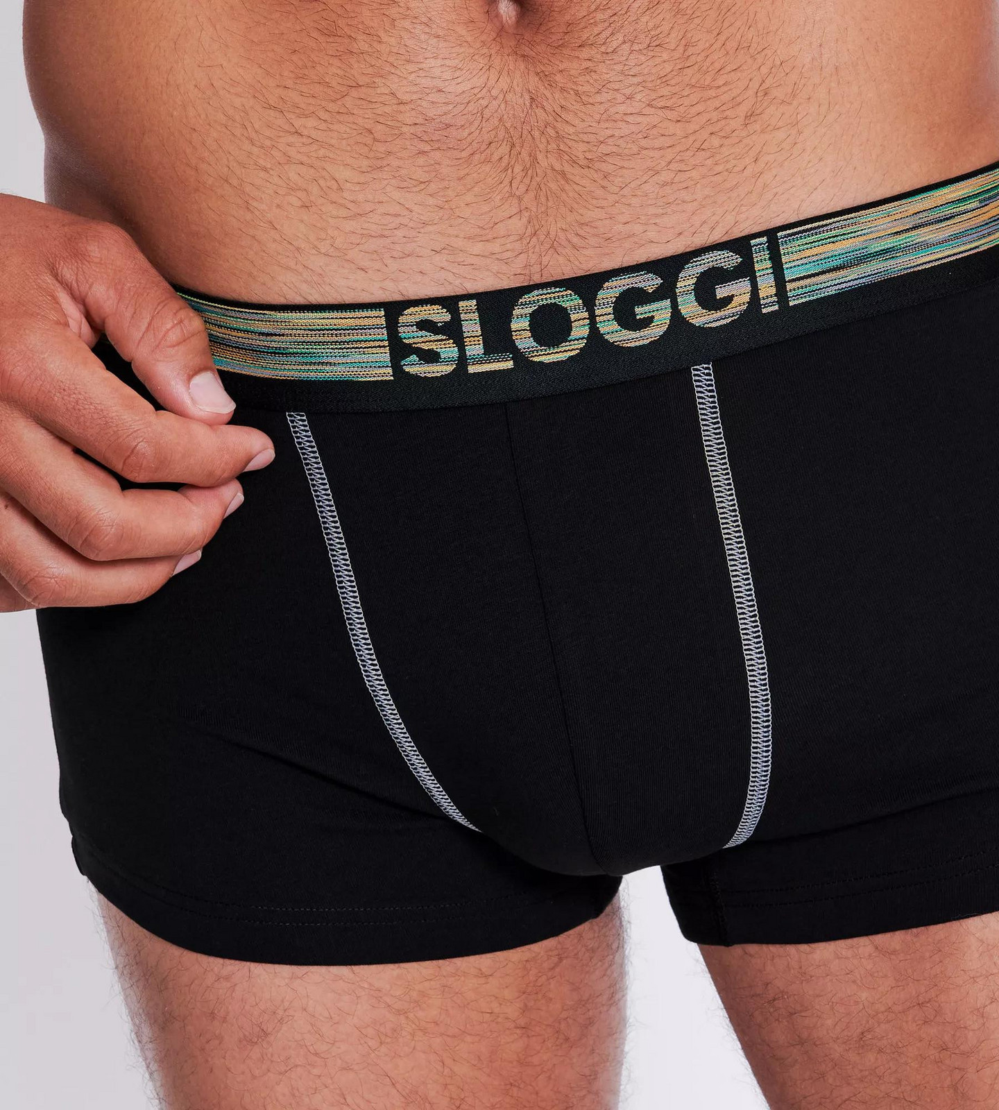 Pánske boxerky GO ABC Natural B Hipster 2P - BLACK - black 0004 - SLOGGI BLACK L