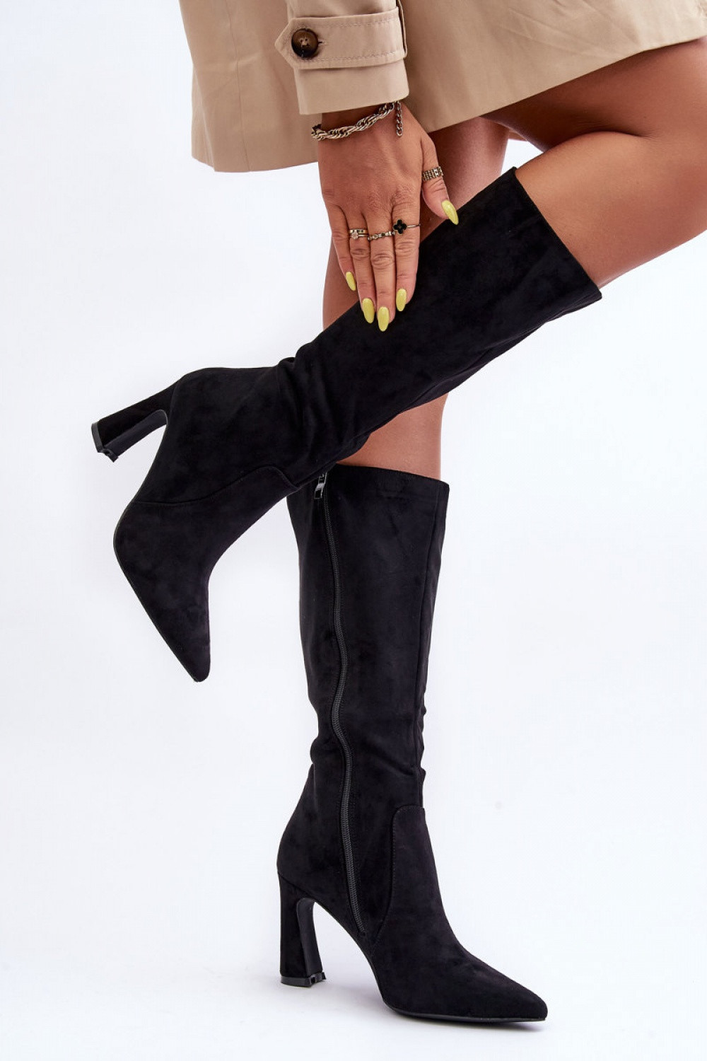 Čižmy na podpätku 9550 čierne - Step in style 37