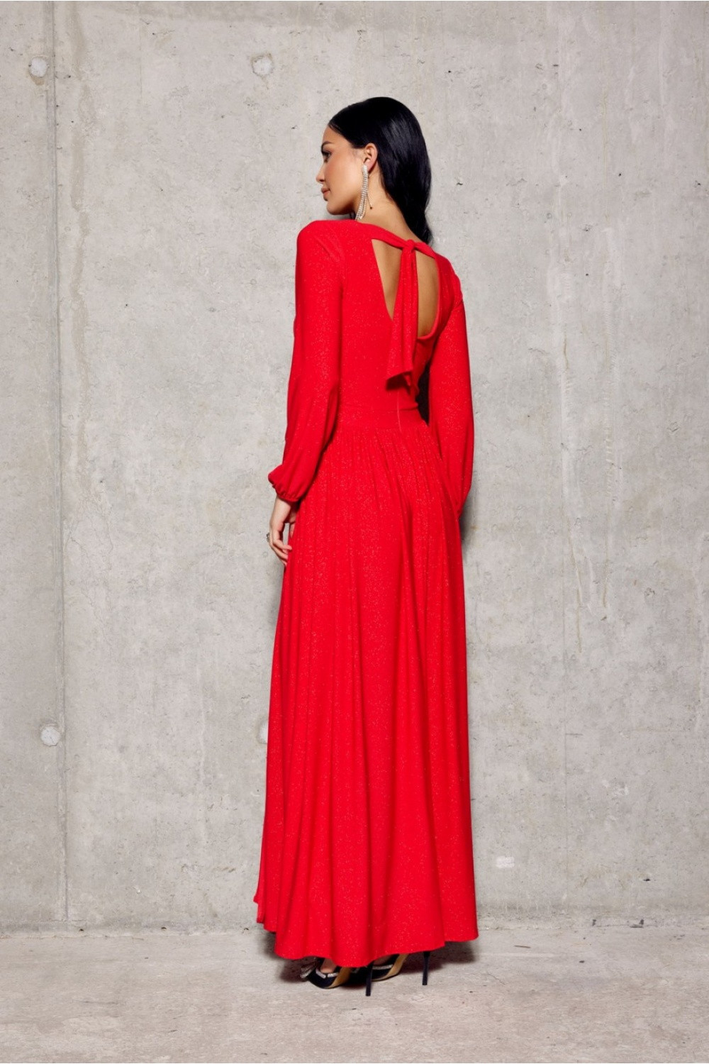 Dlhé šaty SUK0420 188244 červené - Roco Fashion 40