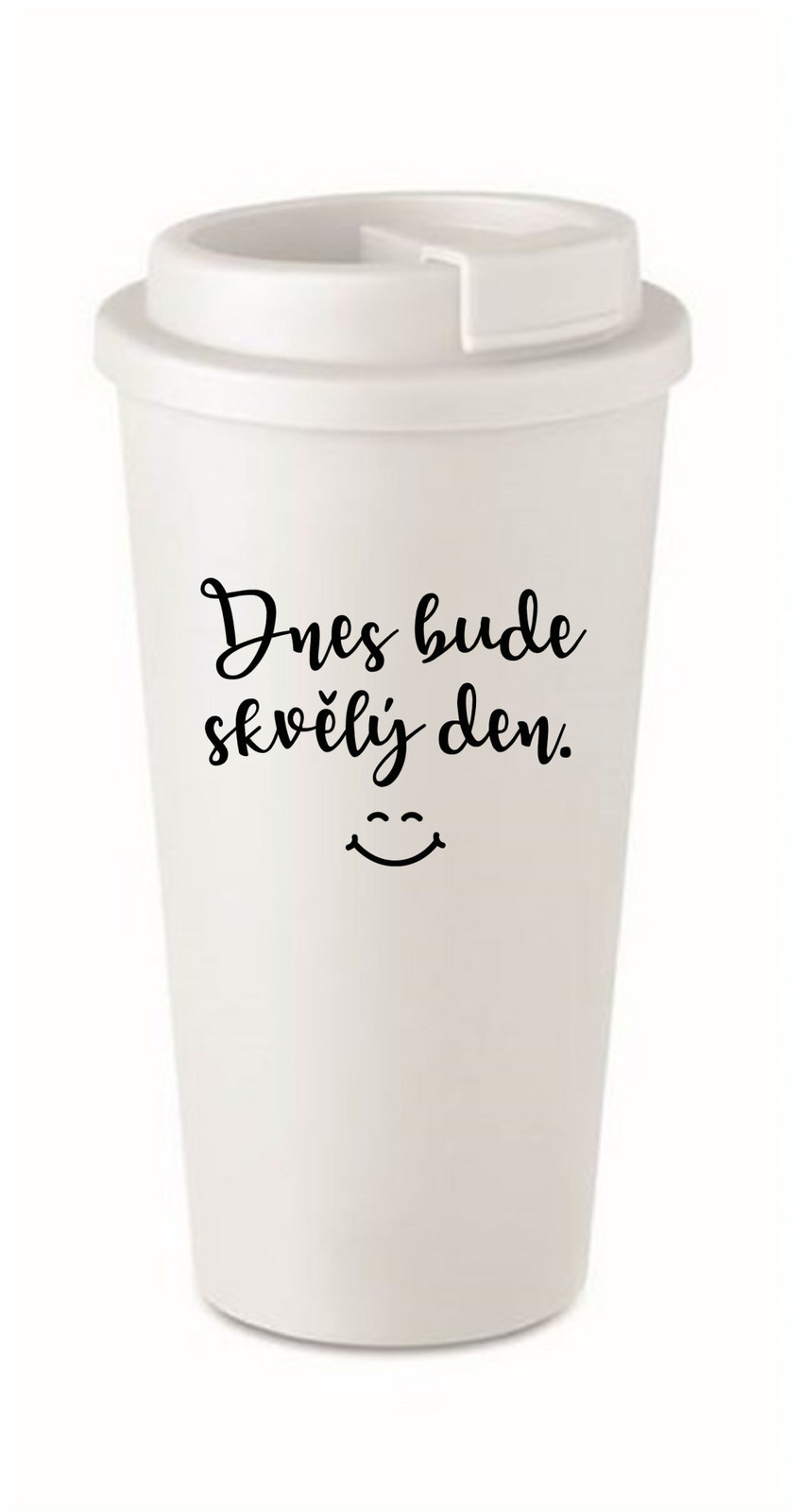 TODAY WILL BE A GREAT DAY - biely termohrnček 475 ml UNI