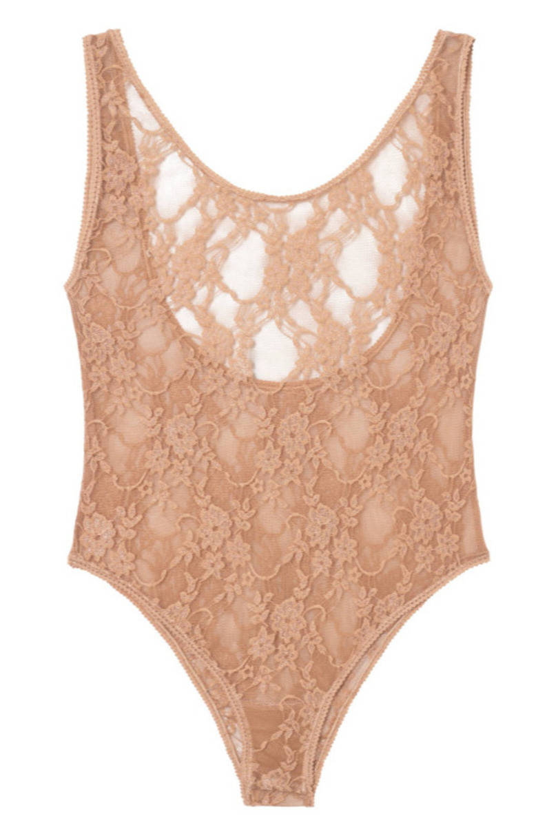 EMMA - ČIPKOVANÉ BODY SO ŠIROKÝMI RAMIENKAMI nahý L/XL